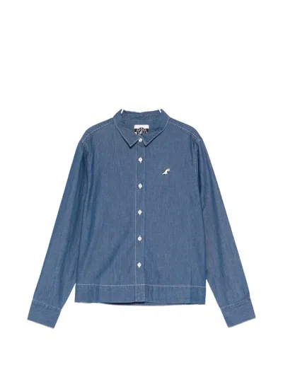 Sport B. By Agnès B. Embroidered-dinosaur Shirt In Blue
