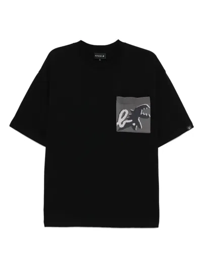 Sport B. By Agnès B. Jacquard Pocket T-shirt In Black