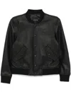 Sport B. By Agnès B. Leather Bomber Jacket In Black