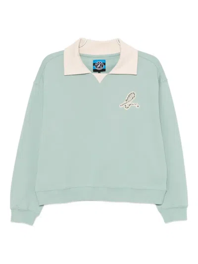 Sport B. By Agnès B. Logo Collared Sweatshirt In Green