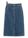 Sport B. By Agnès B. Logo-embroidered Denim Skirt In Blue