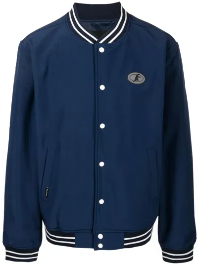 Sport B. By Agnès B. Logo-patch Cotton Bomber Jacket In Blue