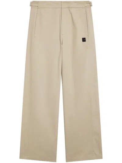 Sport B. By Agnès B. Logo-patch Wide-leg Trousers In Neutrals