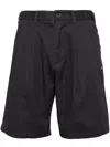 Sport B. By Agnès B. Logo-plaque Pleated Cotton Shorts In Grey