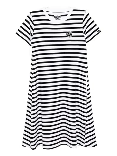 Sport B. By Agnès B. Logoed Stripe Dress In Black