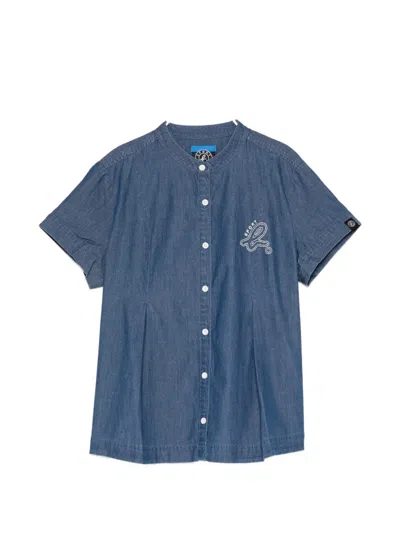 Sport B. By Agnès B. Logo-embroidered Short-sleeve Shirt In Blue