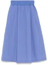 Sport B. By Agnès B. Midi Seersucker Skirt In Blue