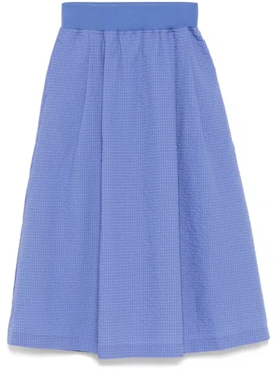 Sport B. By Agnès B. Midi Seersucker Skirt In Blue