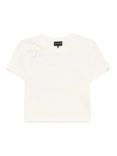 Sport B. By Agnès B. Open Embroidery Dino T-shirt In White