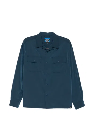 Sport B. By Agnès B. Open-collar Pocket Shirt In Blue