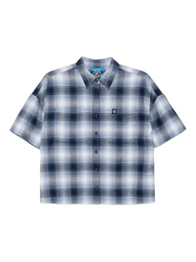 Sport B. By Agnès B. Plaid Cotton Shirt In Blue
