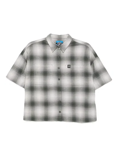 Sport B. By Agnès B. Plaid Cotton Shirt In Gray