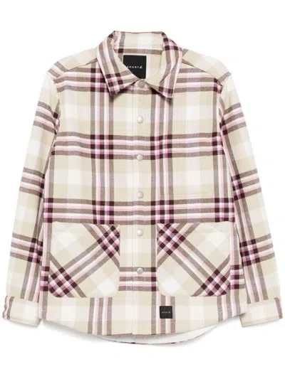 Sport B. By Agnès B. Plaid Pattern Shirt Jacket In Nude