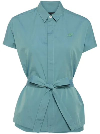 Sport B. By Agnès B. Poplin Sleeveless Shirt In Blue