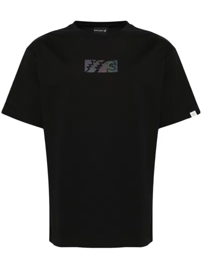 Sport B. By Agnès B. Reflective-print Cotton T-shirt In Black