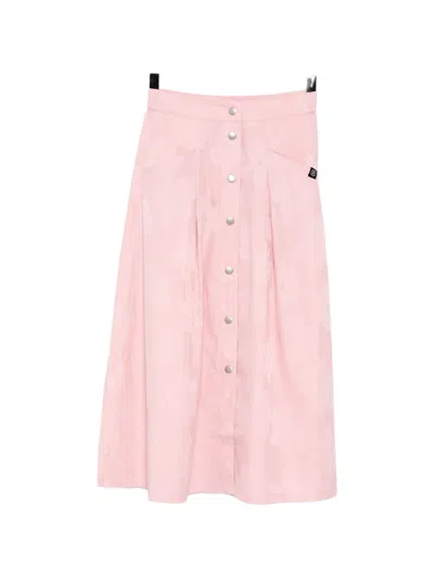 Sport B. By Agnès B. Seersucker Snap Midi Skirt In Pink