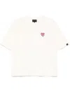 Sport B. By Agnès B. Stripe Heart-embroidered T-shirt In Neutrals