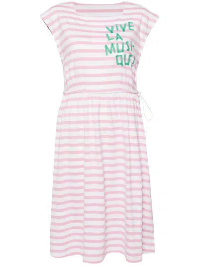 Sport B. By Agnès B. Stripe Pattern Print Dress In White
