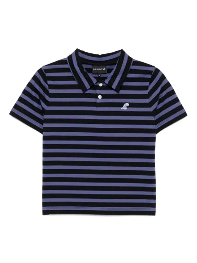 Sport B. By Agnès B. Stripe Polo Shirt In Blue