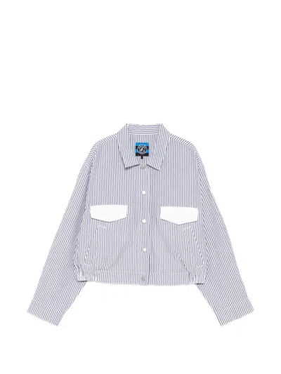 Sport B. By Agnès B. Striped Cropped Jacket In Blue