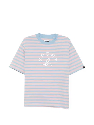 Sport B. By Agnès B. Striped Logo-print T-shirt In Blue