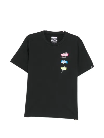 Sport B. By Agnès B. Tapes Short Sleeves T-shirt In Black