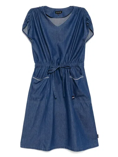 Sport B. By Agnès B. V-neck Denim Dress In Blue