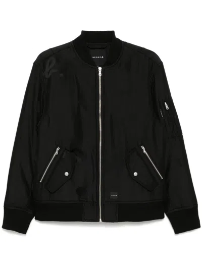 Sport B. By Agnès B. Zip-up Bomber Jacket In Black