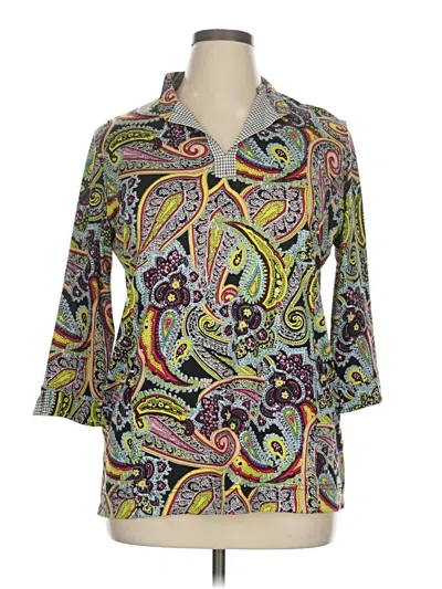 Pre-owned Sport Haley 3/4 Sleeve Blouse In Green