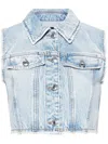 SPORT MAX SPORT MAX DENIM COTTON CROPPED VEST