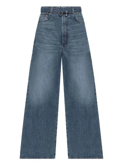 Sportmax Sport Max Wide Leg Cotton Denim Jeans In Blue