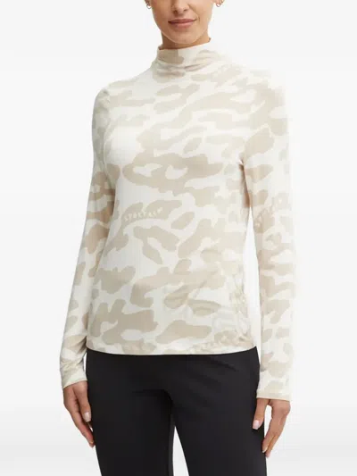 Sportalm Abstract-print High-neck Top In Brown