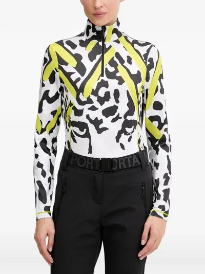 Sportalm Animal-print Zip-up Top In Multi