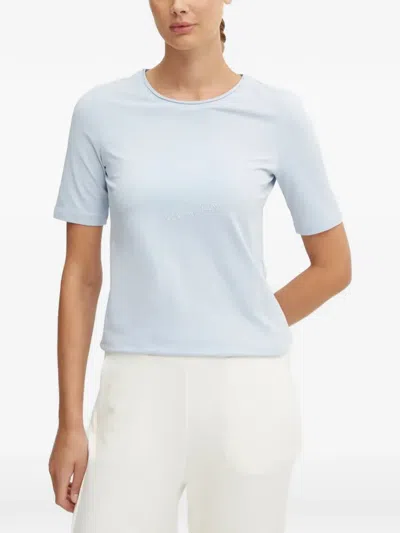 Sportalm Crystal-embellished Logo-print T-shirt In Blue