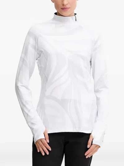 Sportalm Edinburgh Abstract-print Quarter-zip Top In White