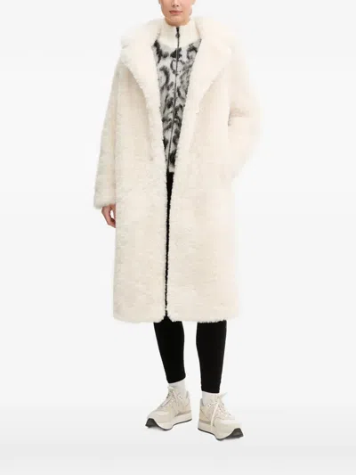 Sportalm Faux-fur Double-breasted Coat In White