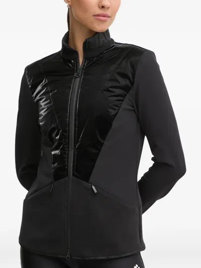 Sportalm Glossy-panelled Zip-up Jacket In Black