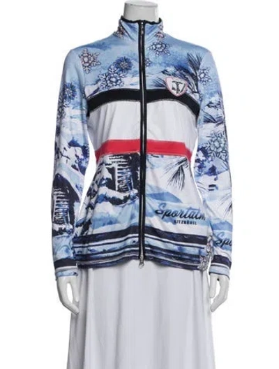 Pre-owned Sportalm Graphic Print Jacket In Blue/white