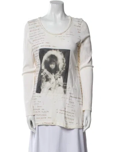 Pre-owned Sportalm Graphic Print Scoop Neck T-shirt In Neutral