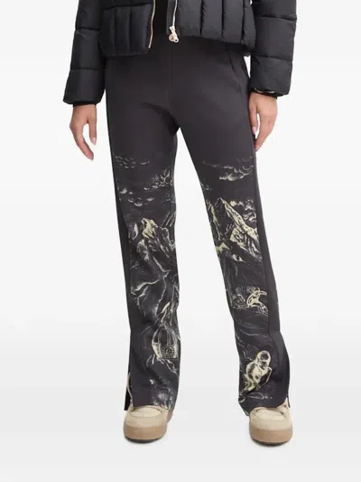 Sportalm Graphic-print Side-slit Track Pants In Gray