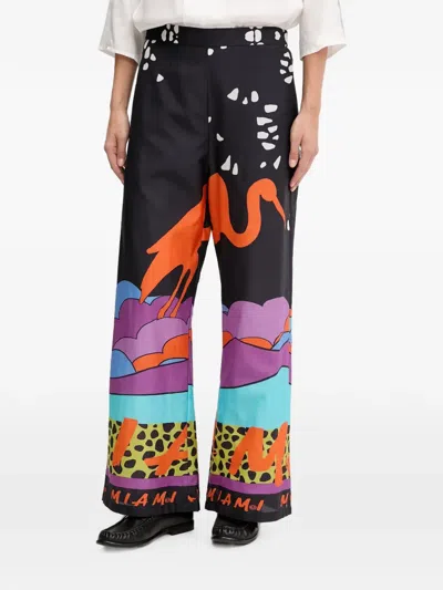 Sportalm Graphic-print Wide-leg Trousers In Multi