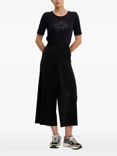 Sportalm Logo-print Rhinestone-embellished T-shirt In Black