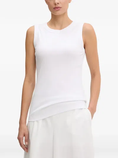 Sportalm Logo-print Ribbed Top In White