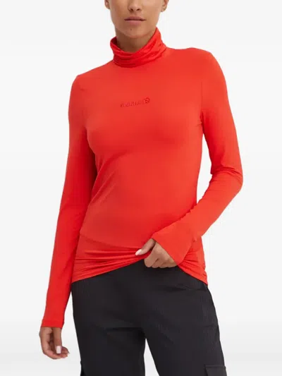 Sportalm Logo-print Roll-neck Top In Orange