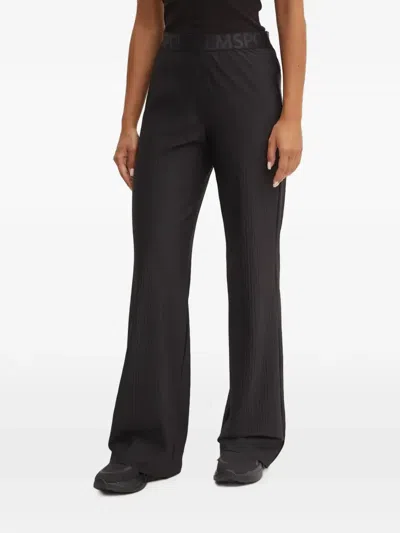 Sportalm Logo-waistband Ribbed Trousers In Black