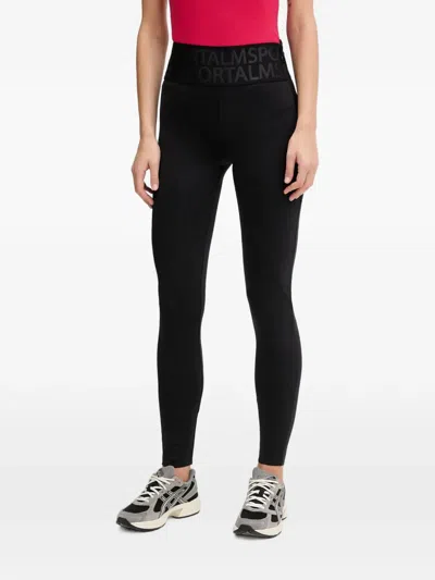 Sportalm Logo-waistband Side-zip Trousers In Black
