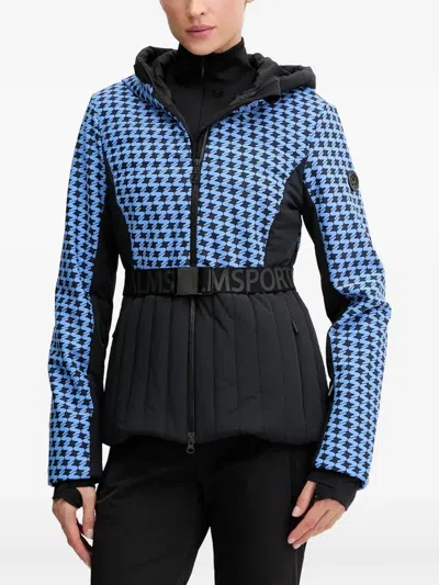 Sportalm Patterned Belted Ski Jacket In Blue