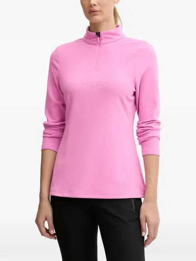 Sportalm Quarter-zip Fleece Sweatshirt In Pink