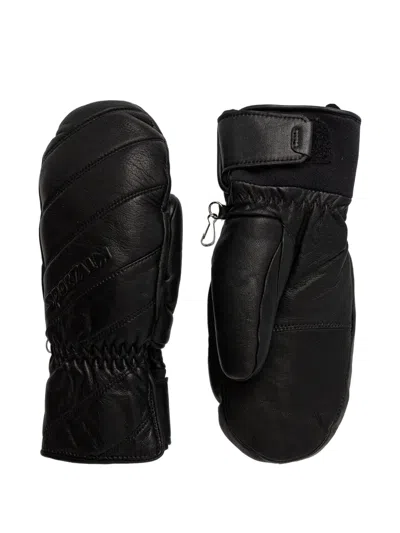 Sportalm Quilted Leather Ski Gloves In Black