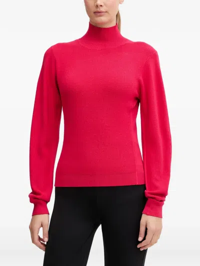 Sportalm Ribbed-knit High-neck Sweater In Pink